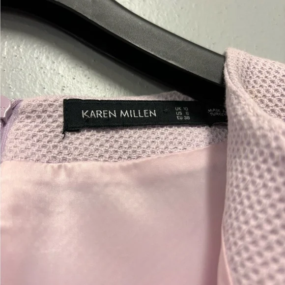 KAREN MILLEN Lavender Zipper Textured Dress Size 6 Sleeveless - Picture 4 of 5